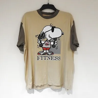 Buy Vintage Snoopy Beige T-Shirt Size L Large Peanuts United Feature Syndicates Inc • 26.95£