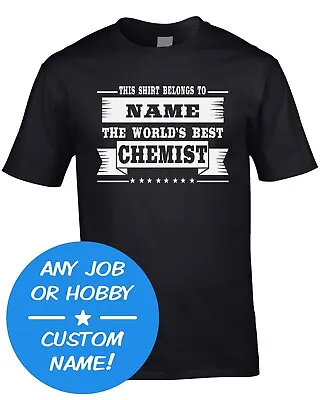 Buy Occupation Custom Men's T-Shirt World Best Finest Job Work Gift Idea Any Name • 13.95£