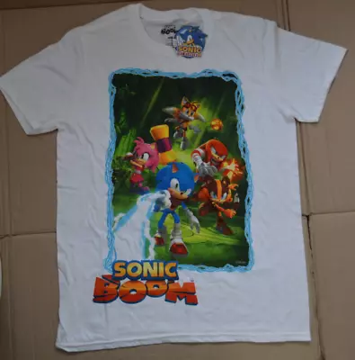 Buy Bioworld Sega Sonic The Hedgehog White T-Shirt / Sonic Boom (Adult Unisex Large) • 8.99£