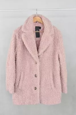 Buy M&S Light Pink Shell Sherpa Overcoat Style Ladies Jacket Coat BNWT UK 16  • 29.99£