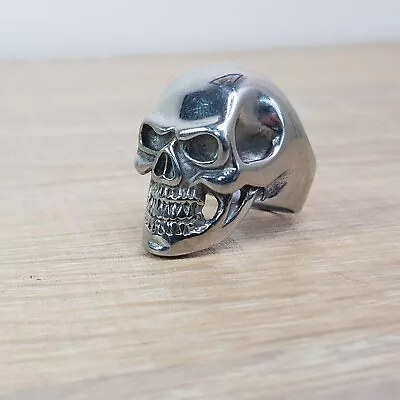 Buy Skull Ring Mens Heavy Statement Jewellery Silver Tone Size U Chunky Gothic • 14.50£