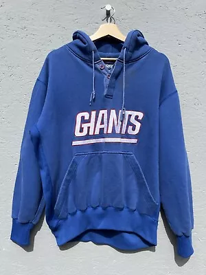 Buy Vintage 80s Starter NY Giants Hoodie Blue Large • 69£