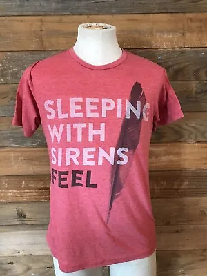 Buy Sleeping With Sirens Florida Rock Band-Feel Tour Red Mens T-shirt Medium • 7.55£