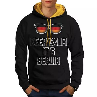 Buy Wellcoda Keep Calm Germany Mens Contrast Hoodie, Germany Casual Jumper • 30.99£
