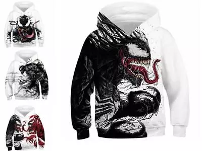 Buy Kids Boys Girls Hoodies Sweatshirt Pullover Top 3D Long Sleeve Jumper Venom Gift • 23.35£