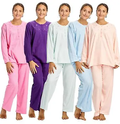Buy Ladies Winter Pyjama Set Long Sleeve Brushed Cotton Soft Cosy Thermal Loungewear • 12.95£