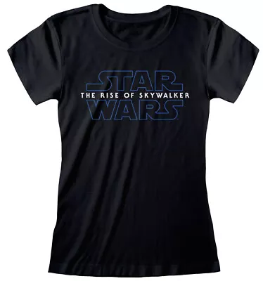 Buy Star Wars Rise Of Skywalker Logo Black Womens Fitted T-Shirt • 13.79£