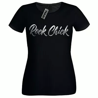 Buy Rock Chick Tshirt, Ladies Fitted Tshirt,Silver Slogan Womens T Shirt • 9.99£