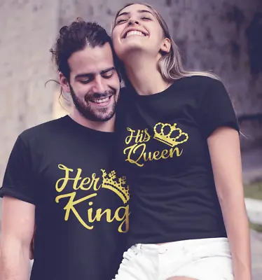 Buy HER KING & HIS QUEEN Matching Shirts | Lovers Couples Gift Anniversary Valentine • 14.99£