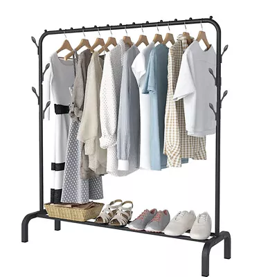 Buy Heavy Duty Clothes Rail Rack Garment Hanging Display Stand Shoes Storage Shelves • 14.95£