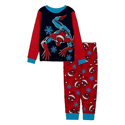 Buy Spiderman Christmas Pajamas Set Boys Size 6 8 10 12 Cotton Holiday Marvel Shirt • 21.62£