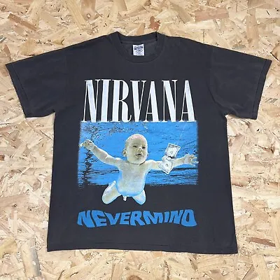 Buy Nirvana Band Single Stitch T Shirt Mens XL Black • 39.95£