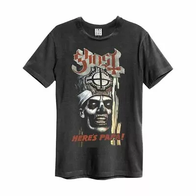 Buy Amplified Ghost Here's Papa Mens Charcoal T Shirt Ghost Classic Tee T Shirt • 19.95£