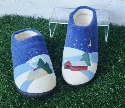 Buy The Vermont Country Store Starry Night Women’s Felt Winter Slippers Size 8 • 26.06£