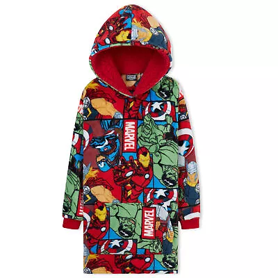 Buy Marvel Oversized Blanket Hoodie Kids Avengers Captain America Iron Man Thor Hulk • 19.49£