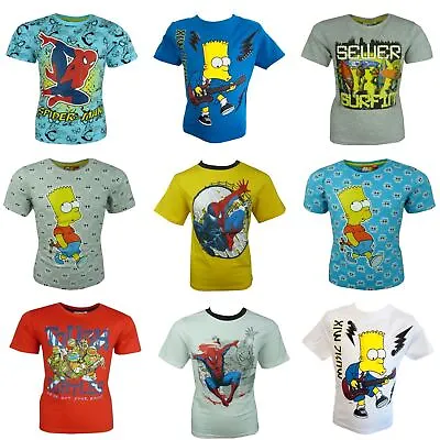 Buy Boys Marvel Spiderman Ninja Turtles Bart Simpsons Gormiti Ben10 T-shirt • 5.99£