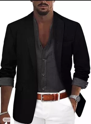 Buy Mens Slim Fit Black Suit Blazer Sports Coats  • 25£