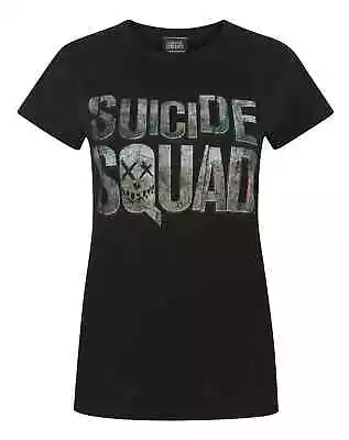 Buy Officially Licensed Suicide Squad Logo Ladies Black T-Shirt • 15.95£