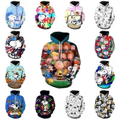 Buy Unisex Snoopy Dog Cartoon Hoodies Sweatshirt Pullover Coat Hooded Top Xmas Gift • 15.11£