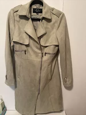 Buy Coalition  LA Women'sJacket Khaki Green Size Medium M Trench Coat Long New • 30.31£