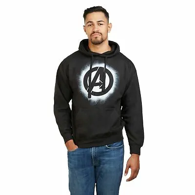 Buy Official Marvel Mens Avengers Stencil Logo Pullover Hood Black S - XXL • 24.99£