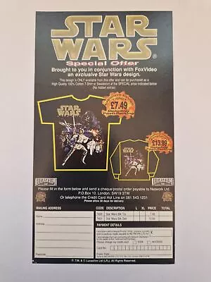 Buy Star Wars - T-Shirts - Flyer/Leaflet  #B15496 • 1.99£