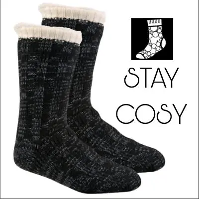 Buy Mens Thermal Slipper Socks Thick Warm 4.7 Tog Anti Slip Gripper Cosy Bed Socks • 8.93£
