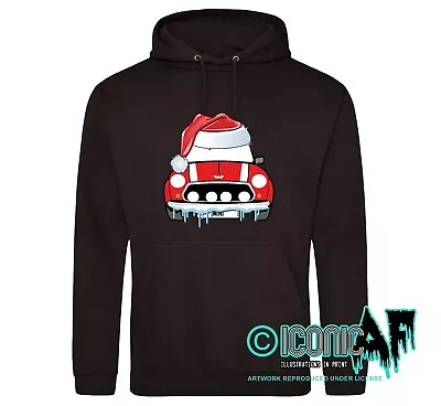 Buy IconicAF Santa Hat Classic Mini Car Art Christmas Mens Hoodie Xmas Gift • 26.95£