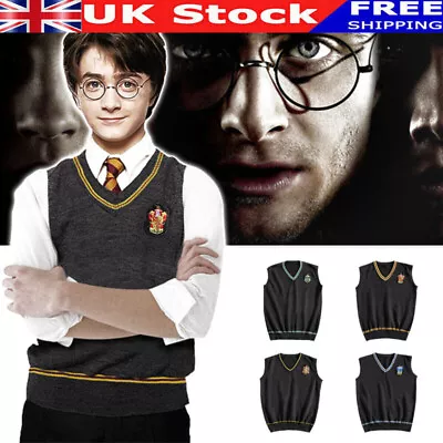 Buy Harry Potter Vest Tie Wool Sweater School Uniform Fancy Dress Costume Gryffindor • 16.99£