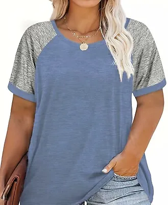 Buy NWT: Women’s Raglan Crew Neck T-Shirt, Dodger Blue/Grey, Size 2XL (16) • 14.17£