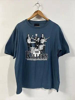 Buy The KILLERS World Destruction Tour Political Parody Tee Shirt - Blue Size XL • 18.49£
