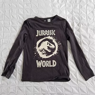 Buy H&M Jurassic World T Shirt Black Age 6-8 Years • 3£