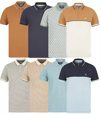 Buy Mens Short Sleeve Striped Button Premium Polo Shirt Top Cotton Casual S-XXL • 13.99£