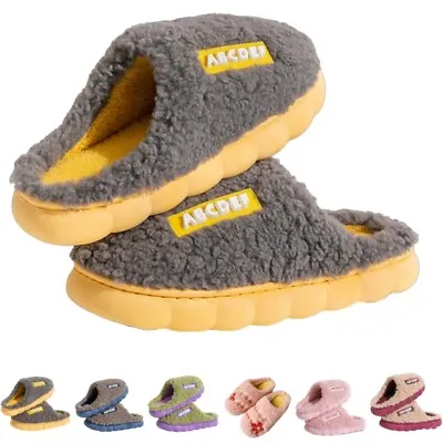Buy Womens Slippers Slider Ladies Warm Fur Lined Winter Warm Mules Shoes House Size • 8.49£