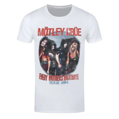 Buy Motley Crue T-Shirt Every Mothers Nightmare Rock Band Official White New • 15.95£