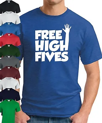 Buy FREE HIGH FIVES T-SHIRT > Funny Slogan Novelty Mens Geeky Gift Geek • 9.49£