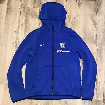 Buy *Kitroom* Nike Chelsea Tech Fleece Blue Hoodie 2018/19 Small AH5187-495 • 44.99£