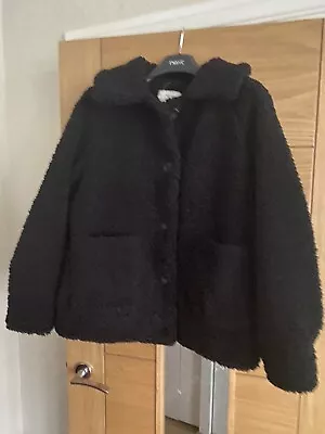 Buy Women’s Next Black Teddy Borg Jacket Small Size • 29.99£