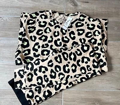 Buy So.U Animal Print Ladies PJ Loungewear Set Elasticated Waist UK M Cotton • 5£