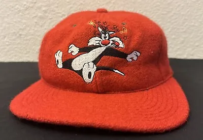 Buy Warner Bros Studio Store Sylvester Cat Red Hat Vintage 1995 Wool Blend • 26.06£