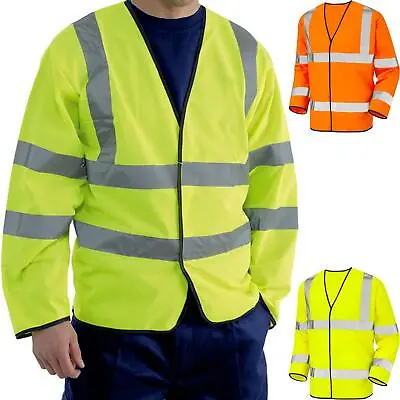 Buy Hi-Viz Visibility Security Top V-Neck Reflective Safety Executive Work Jacket • 5.99£