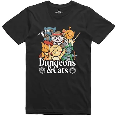 Buy RPG Funny Mens T Shirt Dungeons And Cats Role Playing Regular Fit Tee • 9.99£
