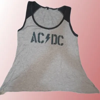 Buy EMP AC/DC Shirt Dress Womens Small Grey Alteranative Rock Merch Band Top Punk • 15£