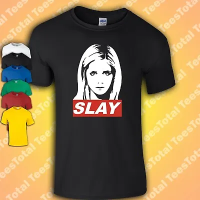Buy Buffy The Vampire Slayer SLAY T-Shirt | Retro | 90s | Geek | Nerd • 15.29£