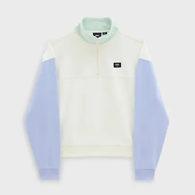 Buy VANS -  Colorblock Half Zip Sweatshirt - Marshmallow/Cosmic Sky • 60£