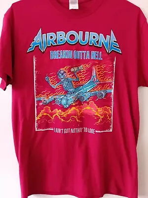 Buy Official Airbourne 2017 Tour T-shirt - Red, Size Medium - Breakin Outta Hell • 17.95£