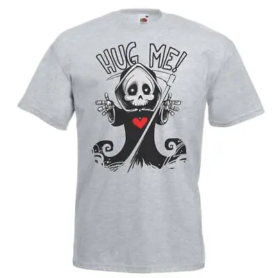 Buy Unisex Grey Hug Me Baby Grim Reaper Cute Death Halloween T-Shirt • 12.95£