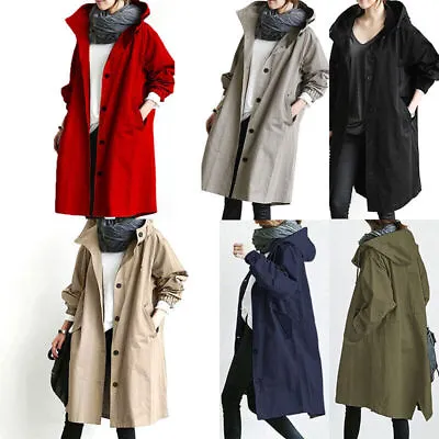 Buy Womens  Raincoat Ladies Outdoor Wind  Forest Jacket Coat Plus Size • 18.43£