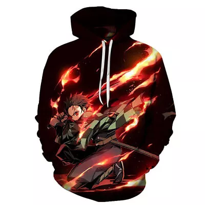 Buy Demon Slayer Hoodie Pullover Men Unisex Sweatshirt Tops Hooded Sweater Outwear • 17.39£