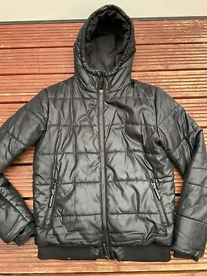 Buy Superdry Osaka State Field/Track Puffer Jacket Medium Black Good Con Hooded Warm • 19.90£